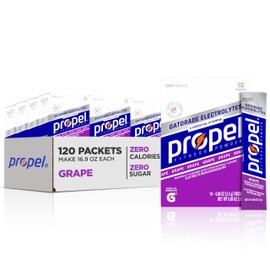Propel Powder Paquetes de uva con electrolitos, vitaminas y sin azúcar                                                                                