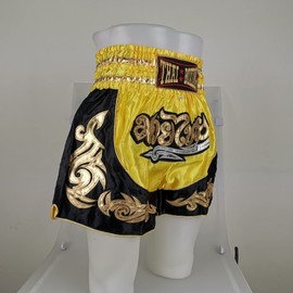 Brightrust Muay Thai Pants, Kickboxing, K-1 Trunks, Games, Practice, Professional, Ama, Unisex, Thai, yellow