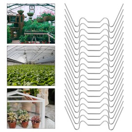 WangCang Pack of 200 Greenhouse Clips, Stainless Steel Greenhouse Clips, Size 85 x 30 mm, Glass Spring Clips, W Wire Clips, for Mounting Greenhouse Accessories (200)
