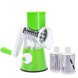 Cheese Graters with Handle, Manual Cheese Shredder Rotary Grater with 3 Replaceable Drum Blades for Vegetables, Fruit, Food, Nuts (Green)