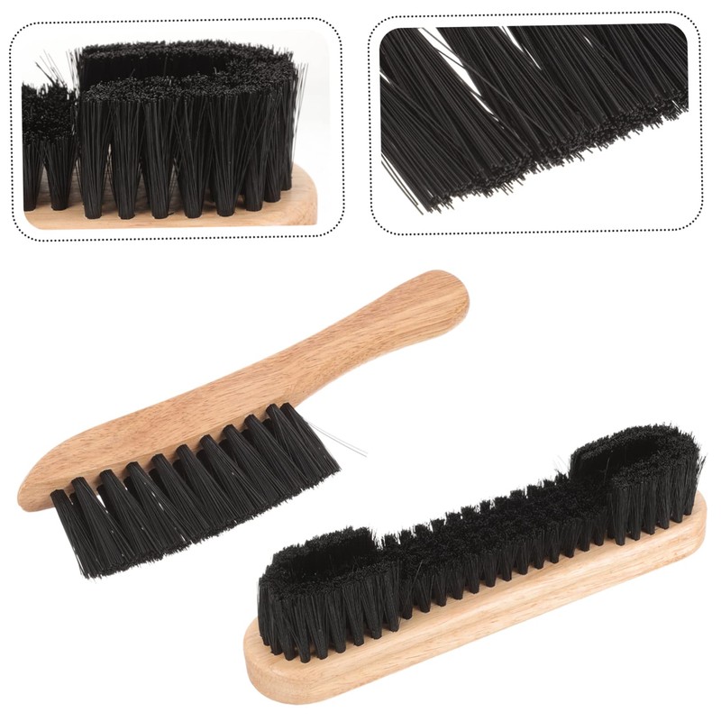 Abaodam 2Pcs Wooden Pool Table Cleaning Brush Set Durable Pe