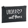 Huuraa Kulturbeutel Uropa mit Herz Geschenk 1 Liter Charcoal Filz