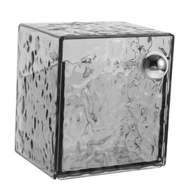 WOONEKY Stylish Wall Mounted Cotton Pad Container with Flip Lid Multi Function Dustproof Organizer for Cotton Swabs Lipsticks Space Saving Bathroom Storage Box Translucent Gray