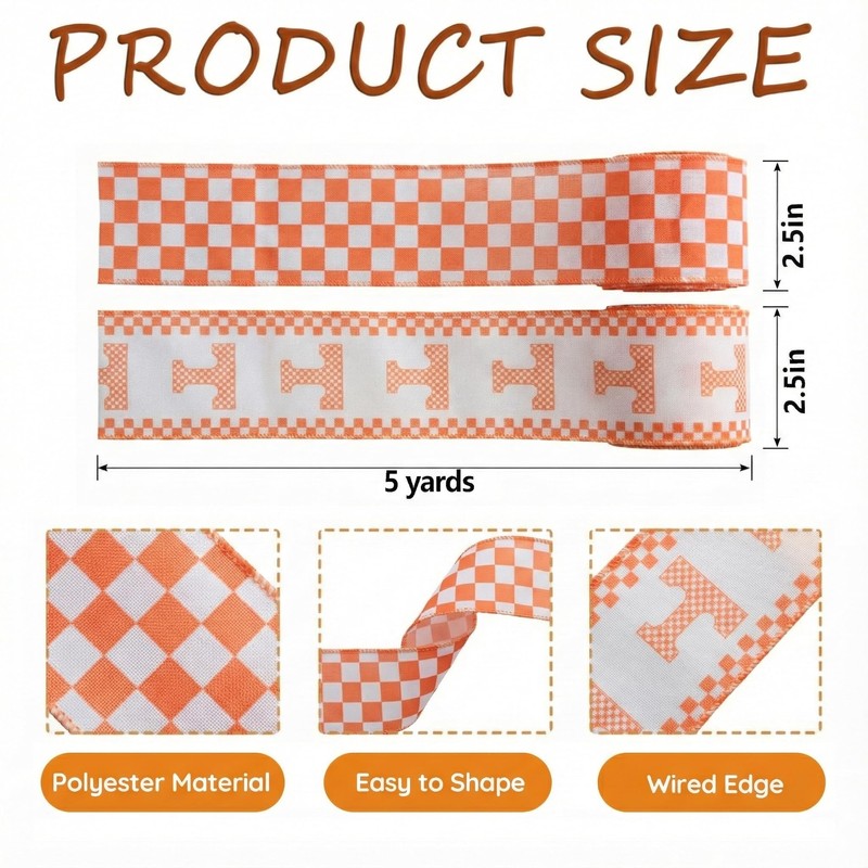 Tennessee Vols Ribbon Football Ribbons for Crafts 2.5''