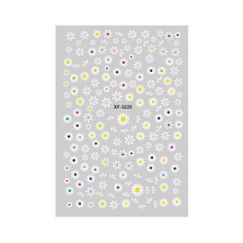 Generic Daisy Flowers Nail Stickers Sunflower Flower Leaf Avocado Extra Thin Nail Decals Xf3220 Nail Wraps Stickers Manicure Supplies for Women Nails Full Long Lasting Easy Apply and Remove