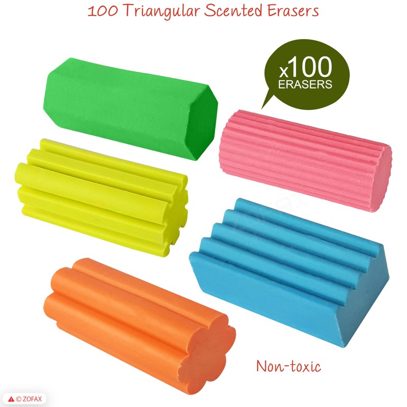 ZOFAX Teen8 Novelty Coloured Erasers, Medium, Pack of 100, Multipack,