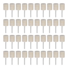 HARFINGTON 40pcs Wool Felt Mounted Mandrel Points 16mm Head 1/8 Inch Shank Cylinder Polishing Bits Burrs Felt Polishing Buffing Wheel for Rotary Tool