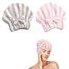 2PCS Microfiber Hair Drying Towels | Super Absorbent Turban Cap