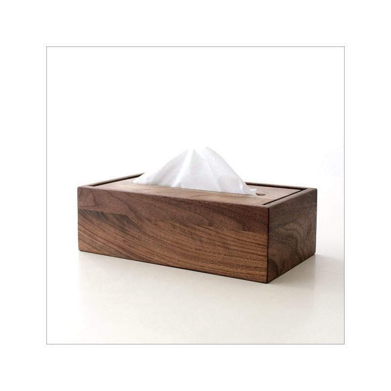 Tissue Case Wood Walnut Wood Grain Solid Natural Wood Tissue