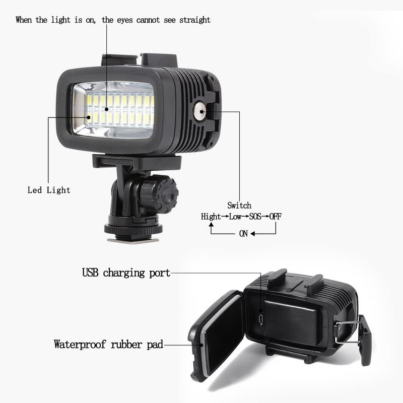 Waterproof LED Colour Light for GoPro / Insta360 / Osmo