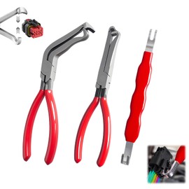 3Pcs Electrical Disconnect Pliers Set, Automotive Electrical Connector Pliers and Electricals Connector Separator Tool for Fuel Line Hose and Push-Tab Plugs