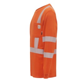 BOCOMAL FR Tee Shirts High Visibility/Hi Vis Flame Resistant/Fire Retardant Shirt 7oz Orange Men's Safety Shirts