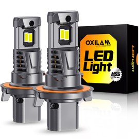 OXILAM Newest H13 9008 Light Bulbs, 30,000LM 800% Ultra Brightness, 6,500K White Fog Bulb, 1:1 Size as Stock Bulb, Plug and Play Halogen Replacement, 2 Pack