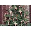 TAG Christmas Vintage Chenille CANDY Cane 10 Primitive CANES Glitter Tag Farmhouse