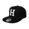 Letter/Initial Snapback Cap in Black & White - H