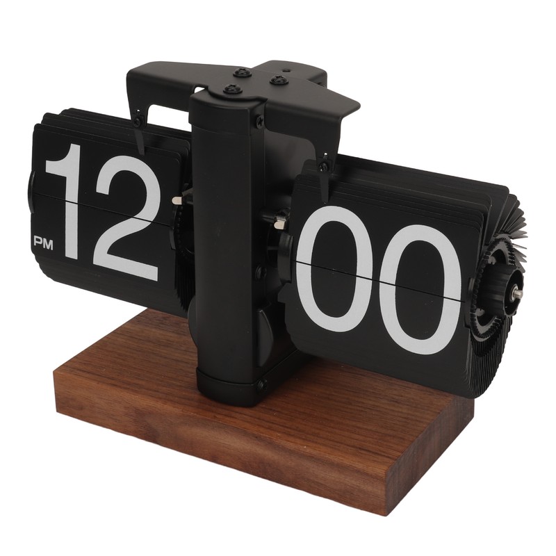 Digital Flip Down Clock Retro Automatic Turning Battery Operated Mechanical