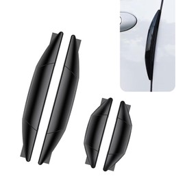 Prywog 4 PCS Car Door Anti-Collision Strips, Door Edge Protectors, Side Door Anti-Scratch Protection Strips, Universal for Most Cars (Black)