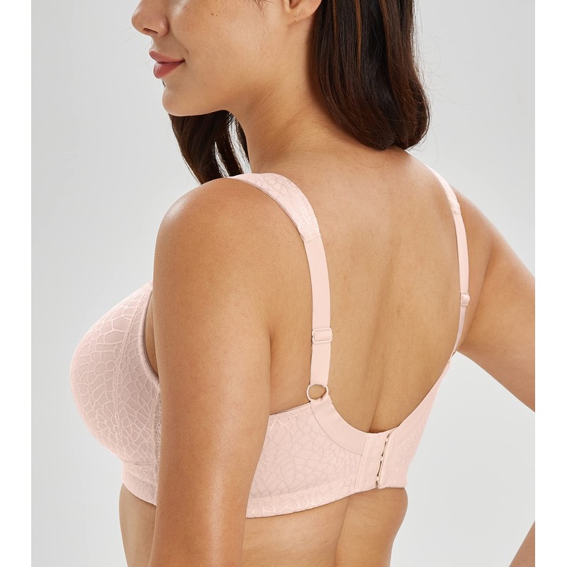 Lemorosy Full Coverage Non Padded Wireless Minimizer Bra Women's Plus