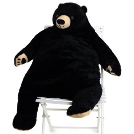 Huge Black White Brown Bear Soft Giant Stuffed Bear Toy Polyester with PP Cotton Filling Plush Gifts for PartiesColor: Black, size: 60cm/23.6inch
