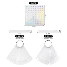 OVDGWC 4 Stück Nailart-Muster Und 2 Nummerierte Aufkleber, Nageldisplay, DIY-Nagelkunst, Nagelkunstpraxis