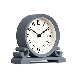 Jones Clocks® Saloon Mantel Clock - Traditional/Classic Design - Bedroom Clock - Living Room Clock - Office Clock - Mantel Clock - Desk Clock - Shelf Clock - Small Clock (Cloud Grey)