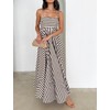 KMBANGI Women Striped Sleeveless Maxi Dress Swing Cutout Midi Dress