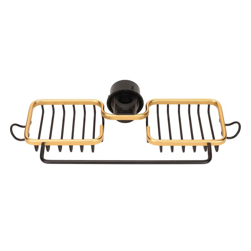 Faucet Storage Shelf Aluminum Plastic Two Containers with Towel Rod