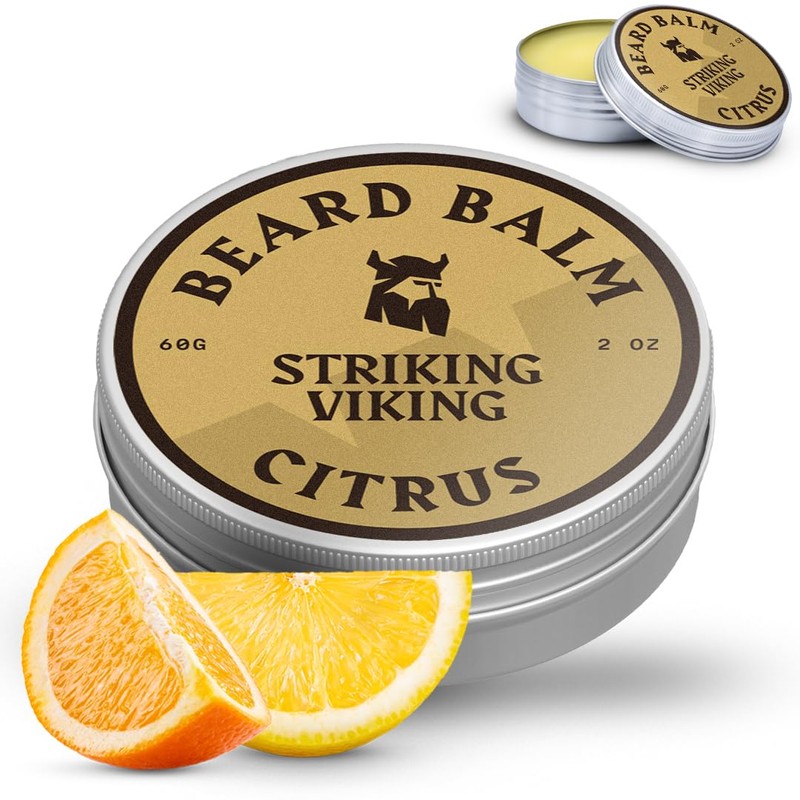 Striking Viking Beard Balm for Men – Light Hold, Citrus,