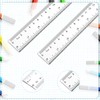 3 Pack 8 Inch Ruler Set Plastic Straight Ruler Transparent