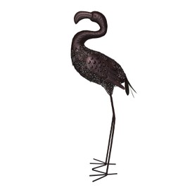 Oakland Living AZ650251-FLAMINGO-HB Flamingo Animal Solar Light Statue, Hammer Tone Bronze