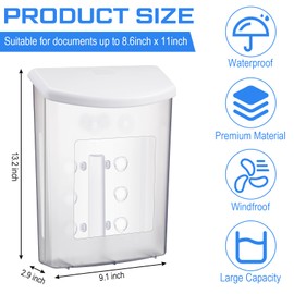 Menkxi 6 Pcs Outdoor Estate Brochure Box Plastic Brochure Holder with Lid Waterproof Wall Mount Flyer Holder Literature Permit Box Magazine Business Card Holder for Office Store Estate Supplies