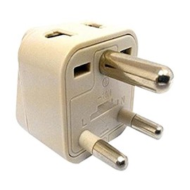 CKITZE BA-10 Grounded Universal 2 in 1 Plug Adapter Type D for India, Africa & more - CE Certified