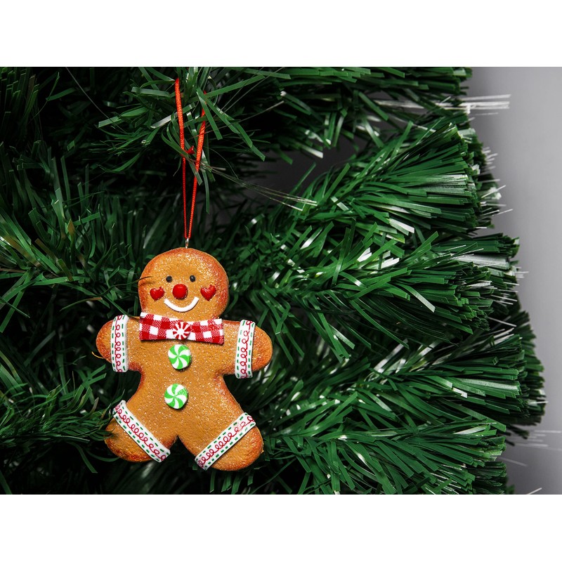 SHATCHI Christmas Tree Hanging Decorations Traditional Gingerbread Cookie Couple Man