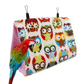 Bird Nest House Bed Parrot Habitat Cave Hanging Tent Weight-Bearing Parrot Hut House for Parrots Budgies Parakeet (Middle)