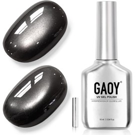 GAOY Esmalte De Uñas En Gel Jelly Black Cat Eye, 16 Ml, Esmalte Holográfico Con Purpurina Y Imán, Gel Uv Translúcido Reflectante, 2946 Black Pearls