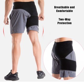 Soporte de cadera y ingle, vendaje ajustable de apoyo para la ingle, transpirable, unisex, soporte para la cadera, muslo, alivio de ciática, soporte para la ingle, manga de compresión ajustable para