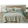 Chezmoi Collection Presley 3-Piece Printed Paisley Floral Cotton Quilt Set