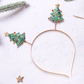 NVENF Diademas de Navidad para mujer (árbol de Navidad verde)