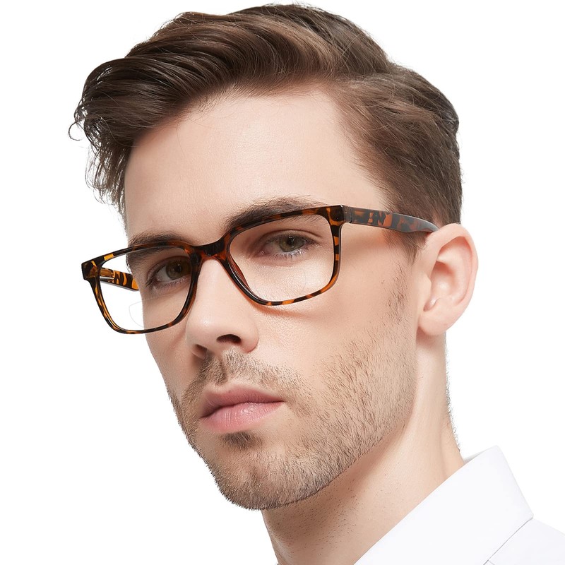 WEMOOTANTS Large Bifocal Reading Glasses 1.25 for Men Blue Light
