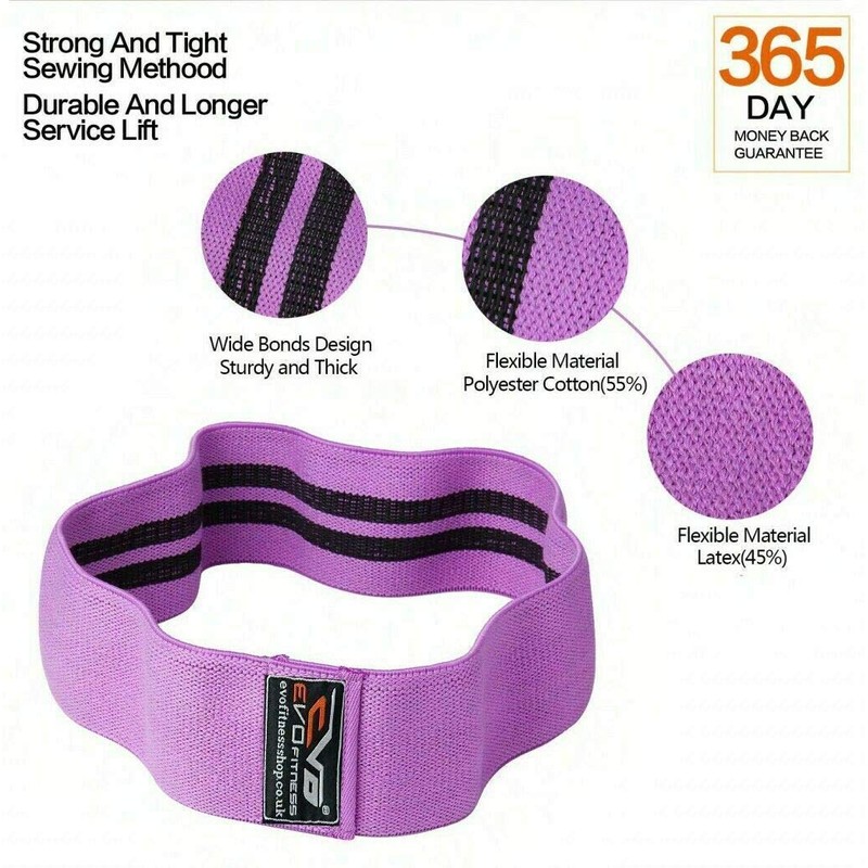 EVO Ladies Resistance Bands Elastic Legs Exercise Fitness Loop &