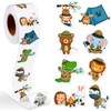 Qeeenar 1 Roll Animal Stickers Reward Cute Space Stickers Office