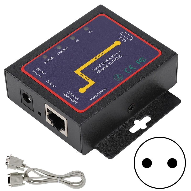 RJ45 to RS232 Single Serial Server PluG in RS‑232 to
