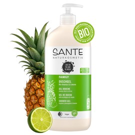 SANTE Naturkosmetik Refreshing Shower Gel with Citrus Fragrance, Moisturising Shower Care for Smooth Skin in Family Size, with Organic Pineapple and Lime, Family Shower Gel, 1 x 950 ml