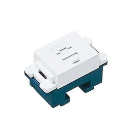 Panasonic WNT15649CW Embedded Telephone Modular Jack, 6 Poles, 4 Cores, Ceramic White