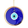 Erbulus 5.3" Glass Blue Evil Eye Wall Hanging Gold Ornament