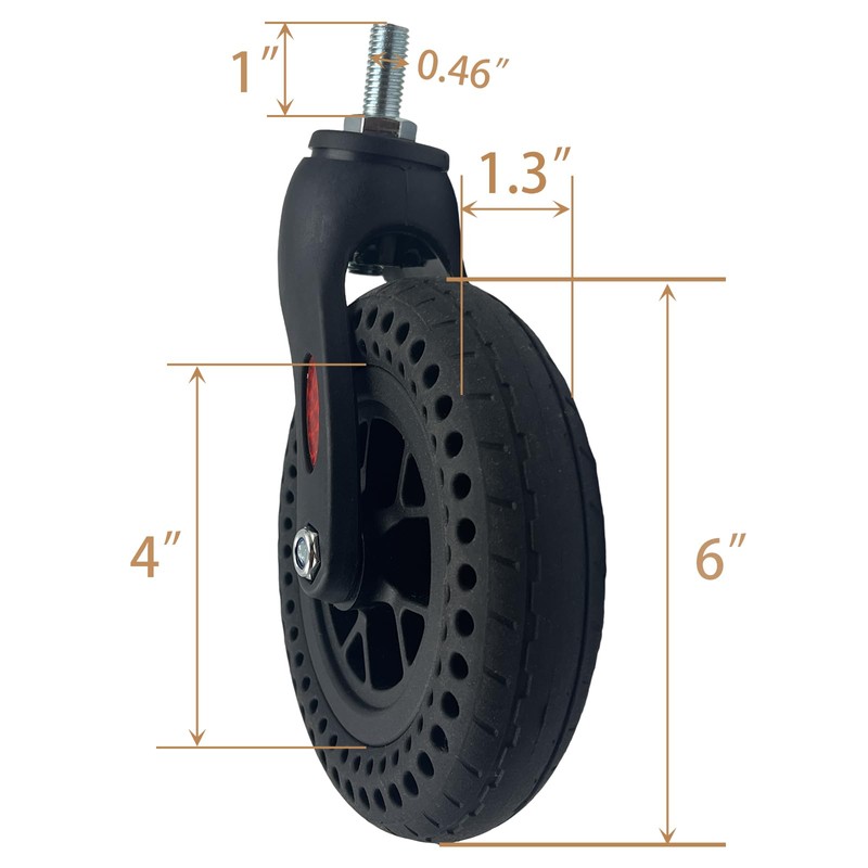 Yuqim 2 Pack 6 Inch Thickened Wheelchair Front Wheels Replacement