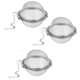 3 Stainless Steel Mesh Tea Ball Infuser Set - Premium Tea Strainers for Loose Leaf Tea - Durable and Easy-to-Clean Infuser Balls with Extended Chain Hook - Perfect for Tea, Spices, and Herbs"