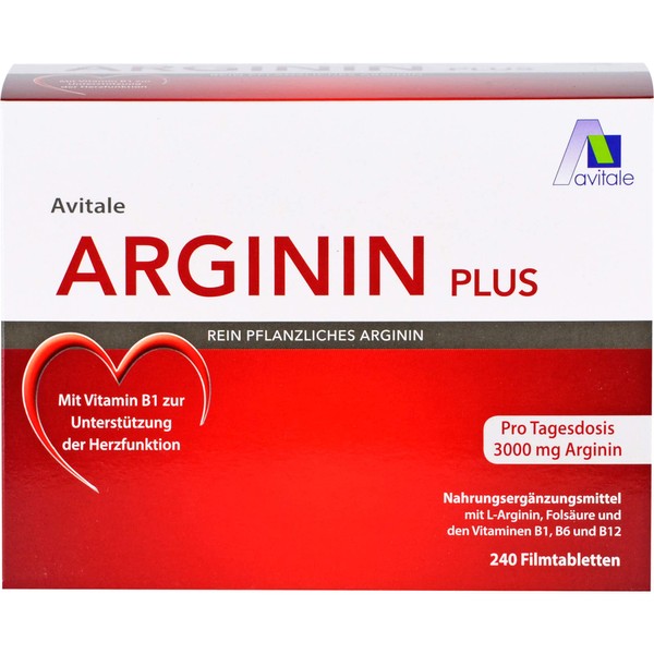 Arginin plus vitamin B1 + B6 + B12 + folic acid 240 film-coated tablets