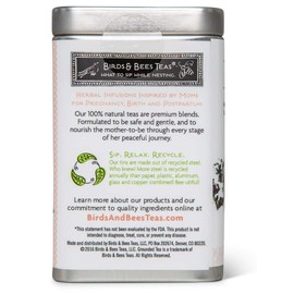 Birds & Bees Teas - Organic Fertility Tea & Pre Conception Tea, Grounded Pregnancy Tea is a Red Raspberry Leaf Blend for a Great Natural Cleanse and Detox, 40 Servings, 3.2 oz