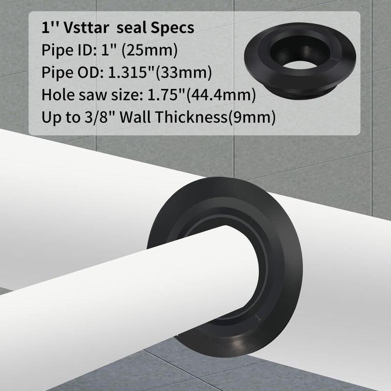 8 Pack 1" Vsttar Flexible Tank Adapter (Bulkhead), Flexible Pipe-to-Tank